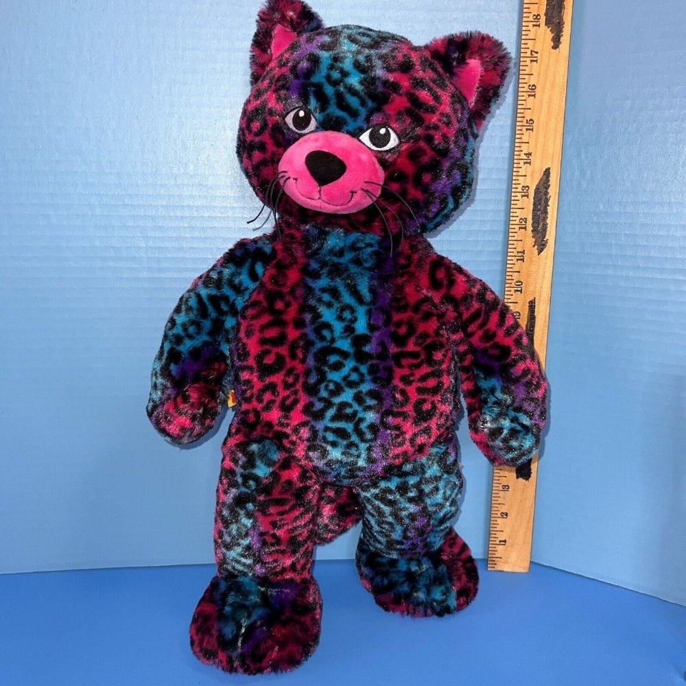 Build A Bear Wild About Spots Cheetah Leopard Plush Stuffed Animal Blue Purple